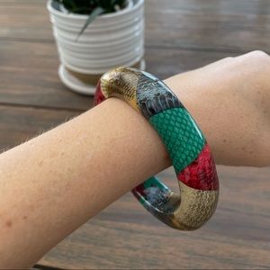 Dyed python snake bracelet